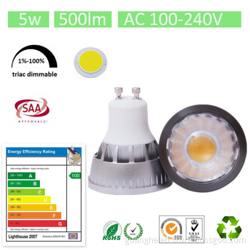 5W COB LED Spotlight GU10 SAA/Rcm/T-Tick for Australia Market